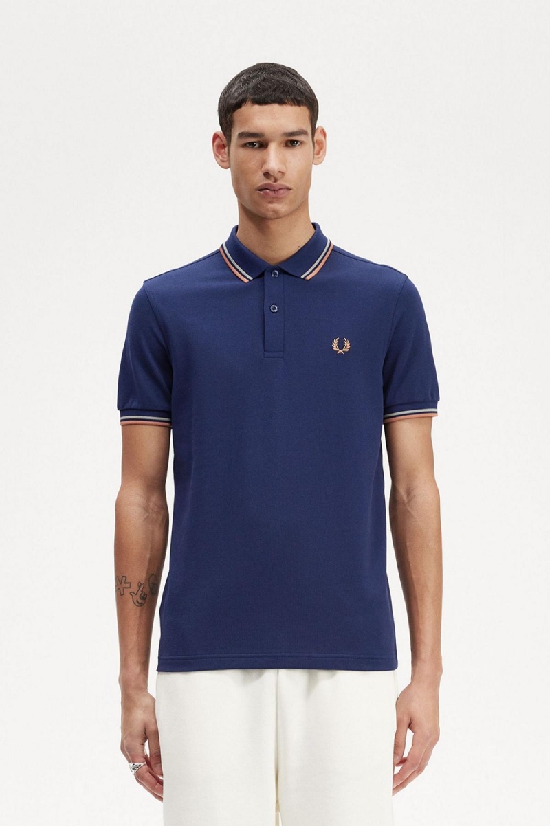 Camisa Polo Fred Perry M3600 Hombre Azul Marino Azules | LMXSX25811