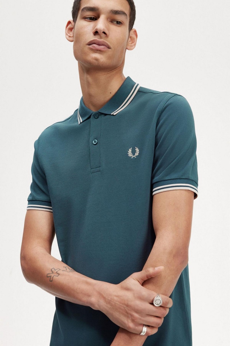 Camisa Polo Fred Perry M3600 Hombre Azules Azules Azules | SMXVO78385