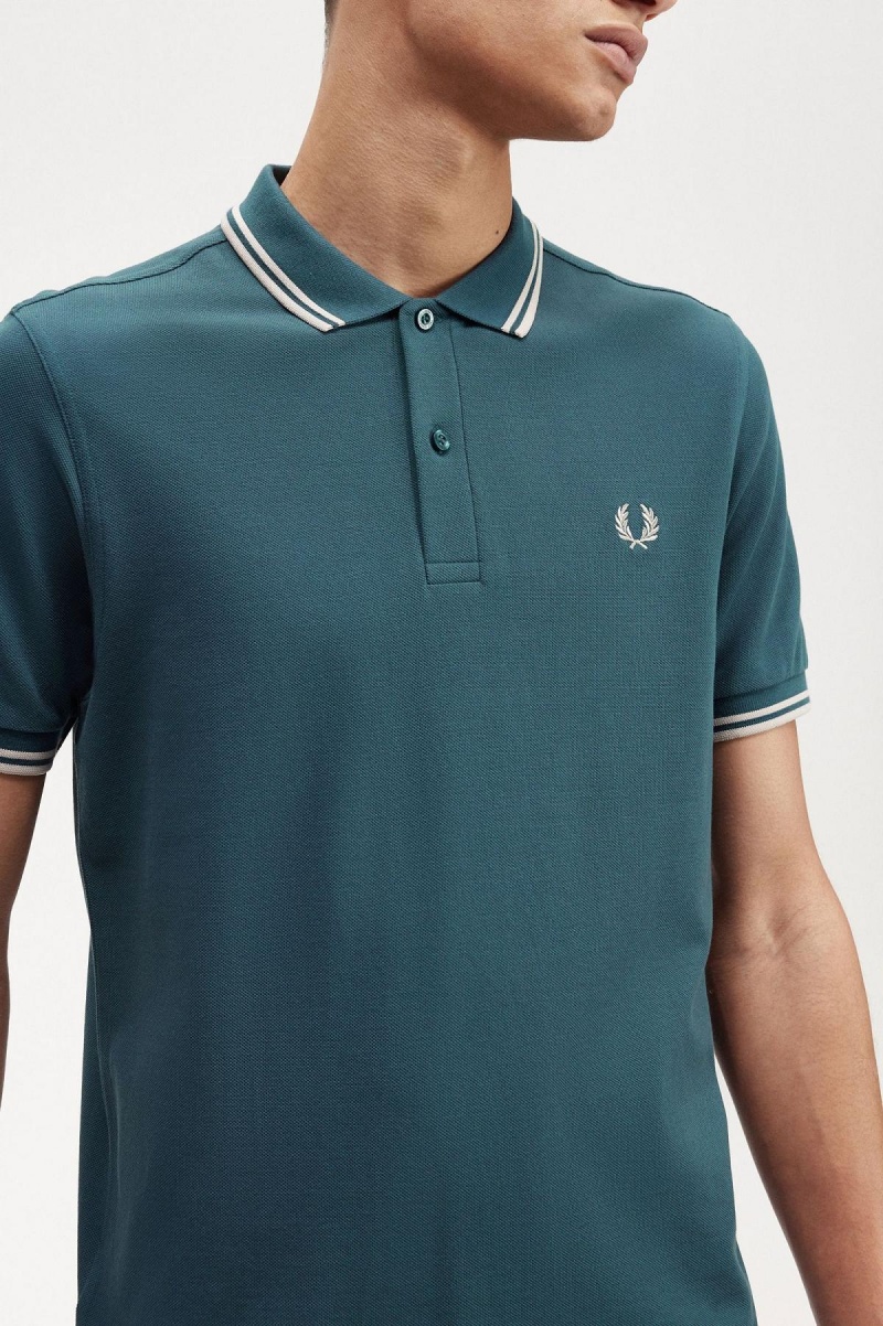 Camisa Polo Fred Perry M3600 Hombre Azules Azules Azules | SMXVO78385