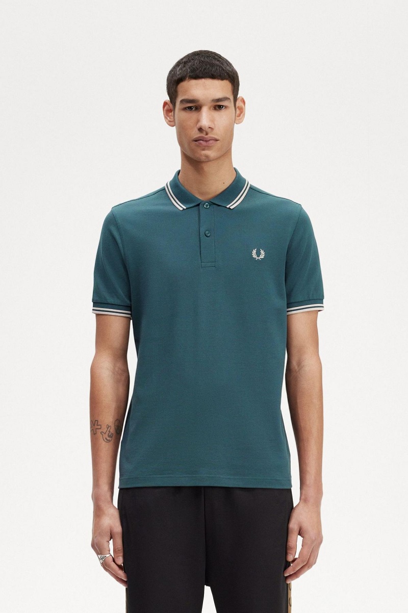 Camisa Polo Fred Perry M3600 Hombre Azules Azules Azules | SMXVO78385