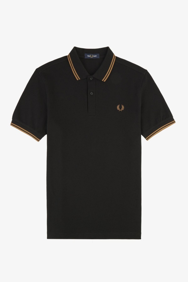 Camisa Polo Fred Perry M3600 Hombre Negros | MXDFL19327