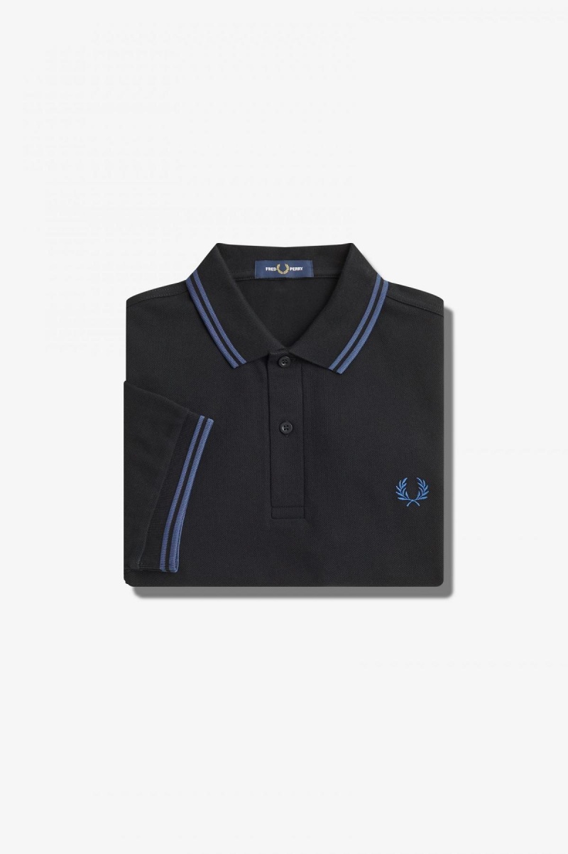 Camisa Polo Fred Perry M3600 Hombre Negros Azules Azules | UMXTG73779