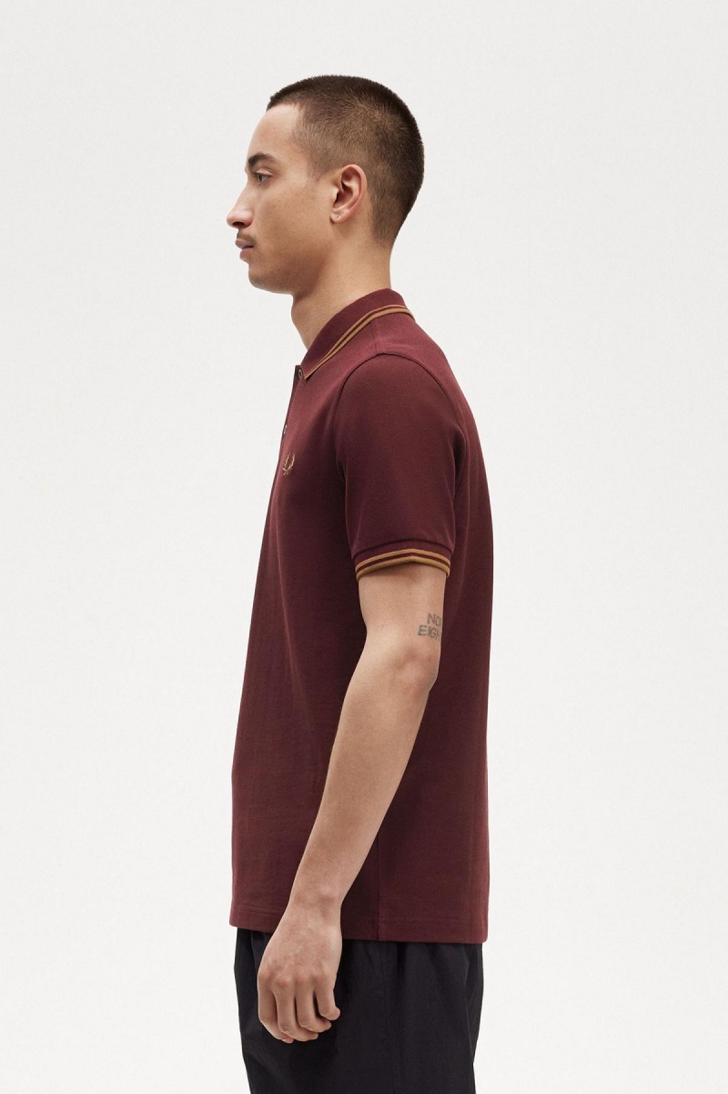 Camisa Polo Fred Perry M3600 Hombre Oxblood / Shaded Stone / Shaded Stone | DMXKV54298