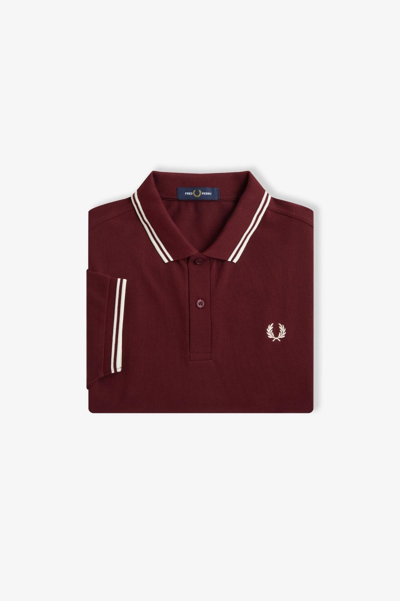 Camisa Polo Fred Perry M3600 Hombre Oxblood / Ecru / Ecru | MXZDE46200