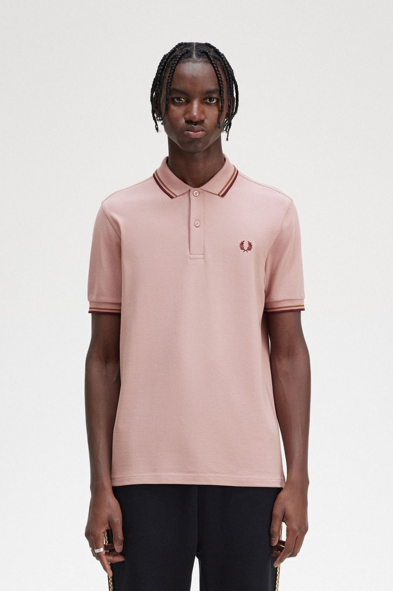 Camisa Polo Fred Perry M3600 Hombre Rosas Rosas | UMXTG54569