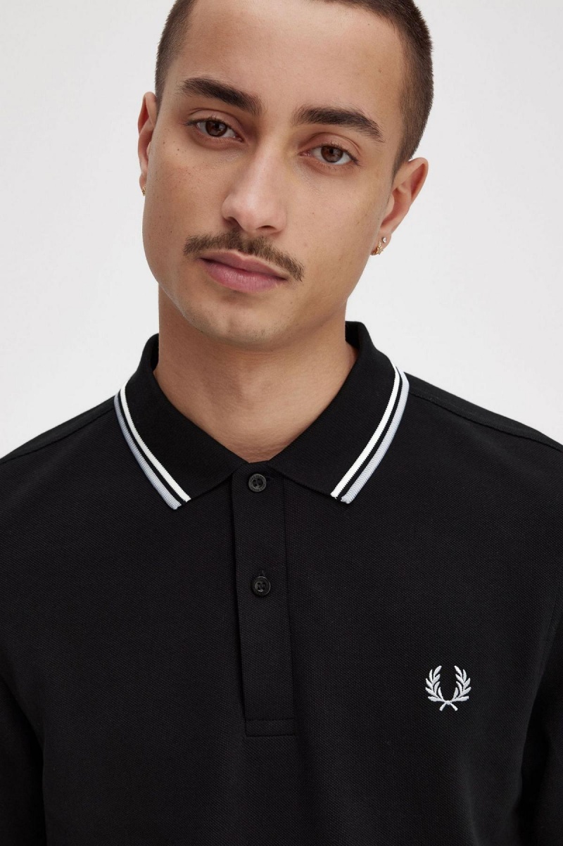 Camisa Polo Fred Perry M3636 Hombre Negros | MXJVR35174