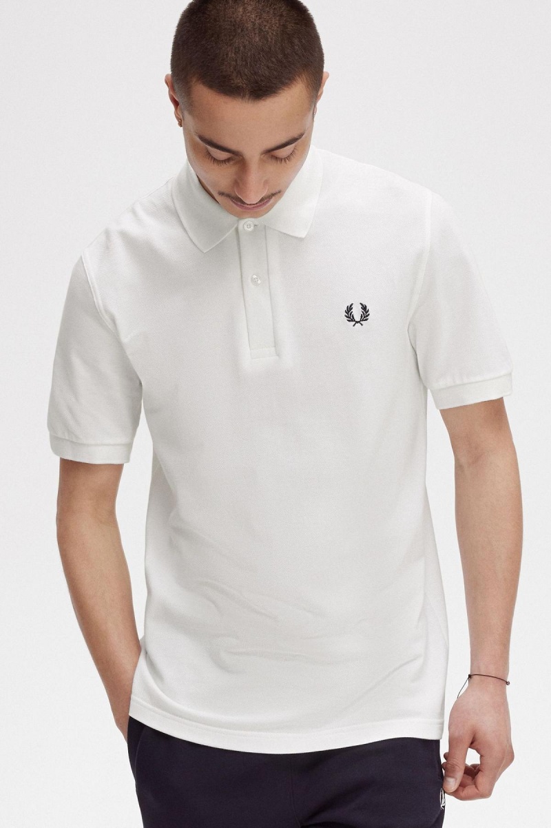 Camisa Polo Fred Perry M3 Hombre Blancos Azul Marino | MXIIZ60551