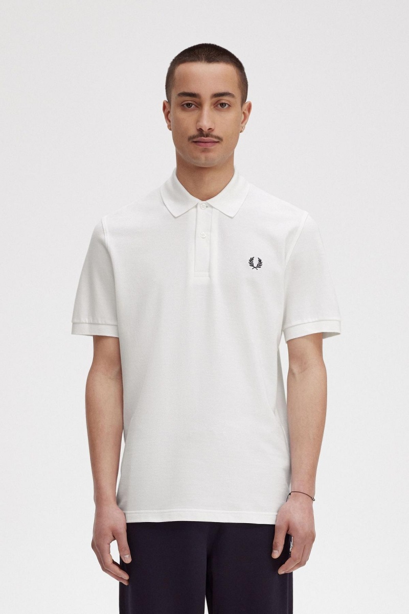 Camisa Polo Fred Perry M3 Hombre Blancos Azul Marino | MXIIZ60551