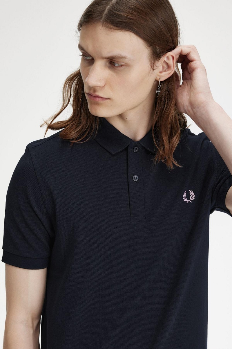 Camisa Polo Fred Perry M6000 Hombre Azul Marino Rosas Oscuro | AMXDF37445