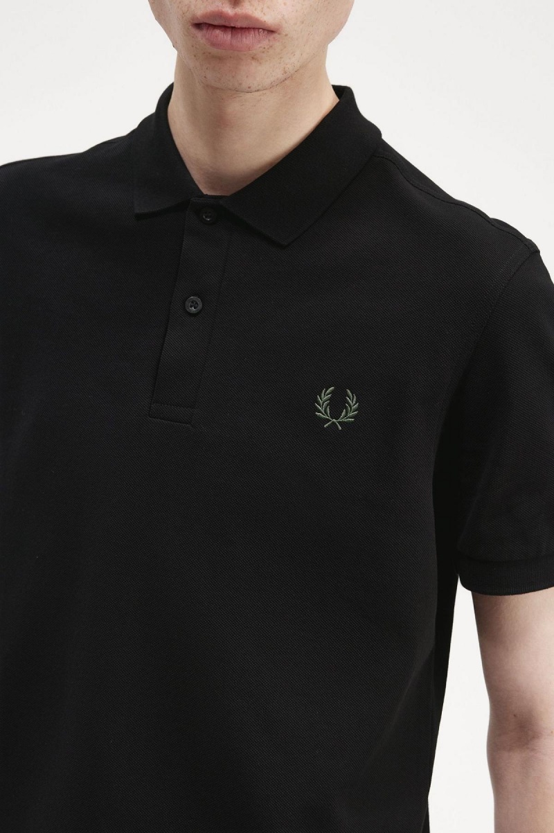 Camisa Polo Fred Perry M6000 Hombre Negros Verdes | SMXNY49492