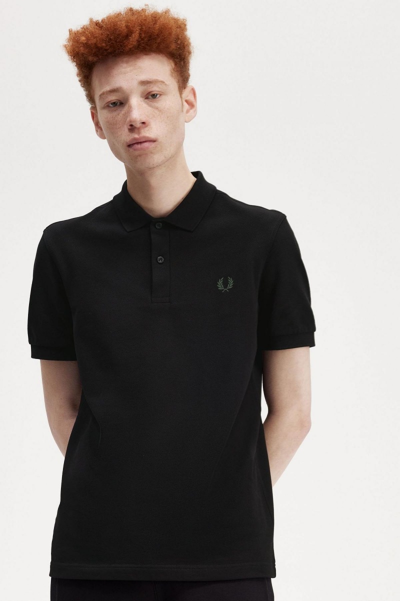 Camisa Polo Fred Perry M6000 Hombre Negros Verdes | SMXNY49492