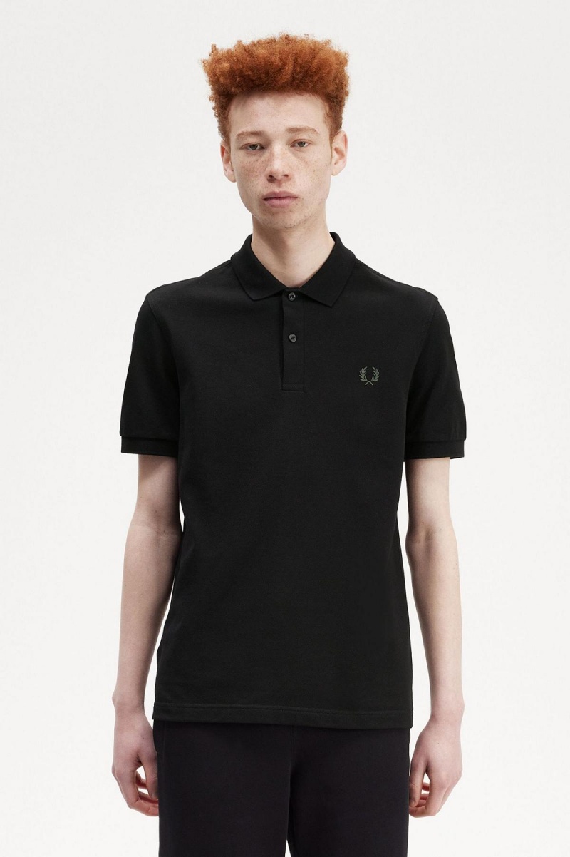 Camisa Polo Fred Perry M6000 Hombre Negros Verdes | SMXNY49492