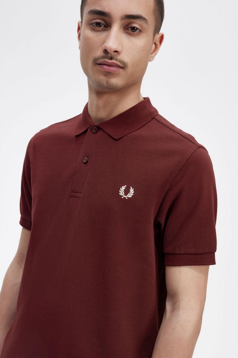 Camisa Polo Fred Perry M6000 Hombre Oxblood / Ecru | ZMXNQ95479