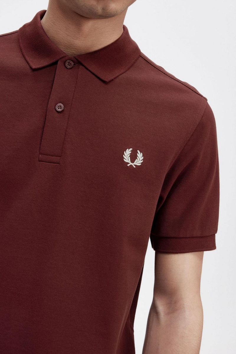 Camisa Polo Fred Perry M6000 Hombre Oxblood / Ecru | ZMXNQ95479