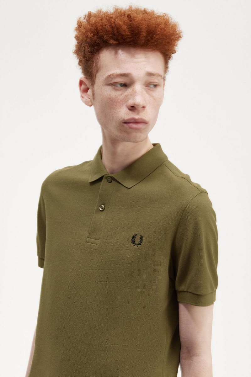 Camisa Polo Fred Perry M6000 Hombre Verdes Negros | DMXKV81787