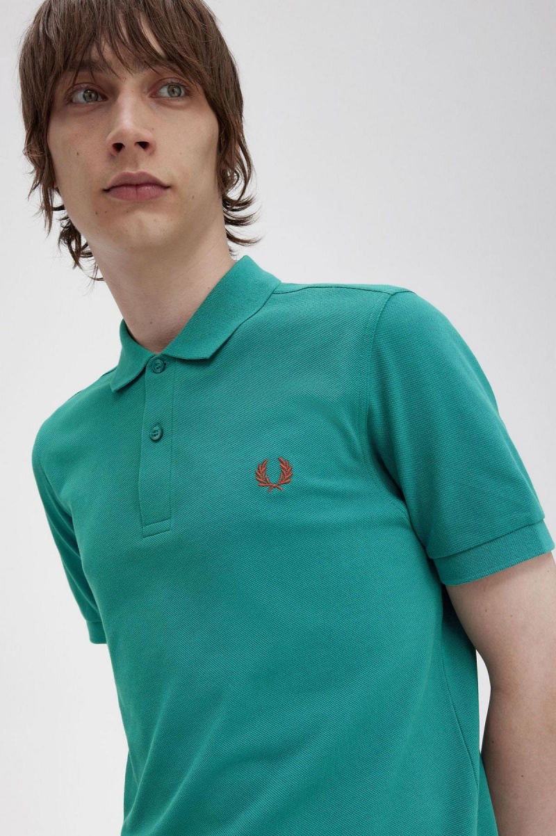 Camisa Polo Fred Perry M6000 Hombre Verde Menta Oscuro Marrom | MXQAV59542