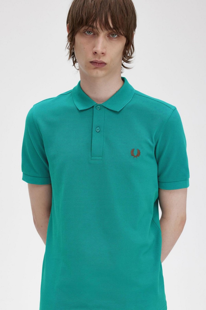 Camisa Polo Fred Perry M6000 Hombre Verde Menta Oscuro Marrom | MXQAV59542