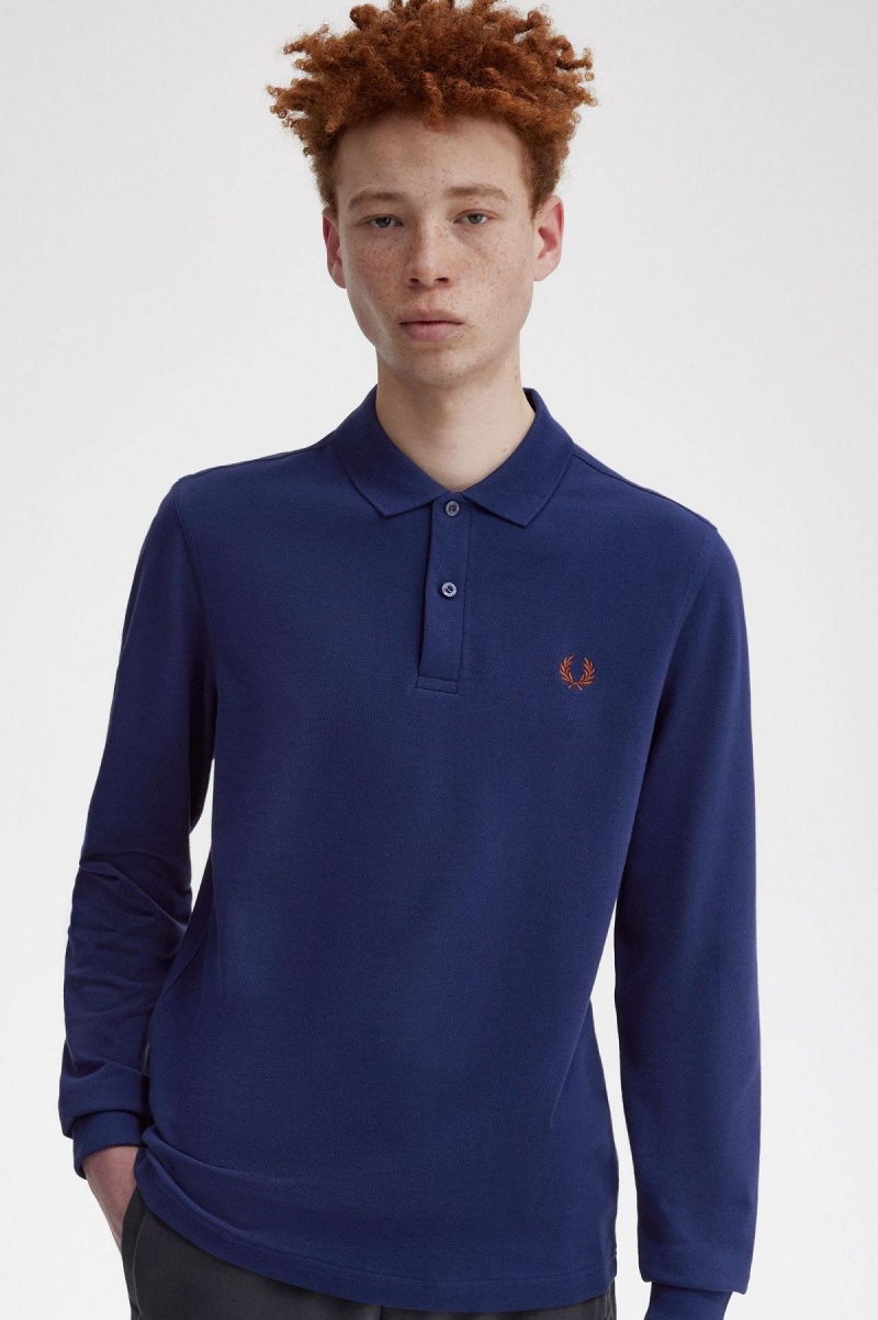 Camisa Polo Fred Perry M6006 Hombre Azul Marino Marrom | UMXND37892