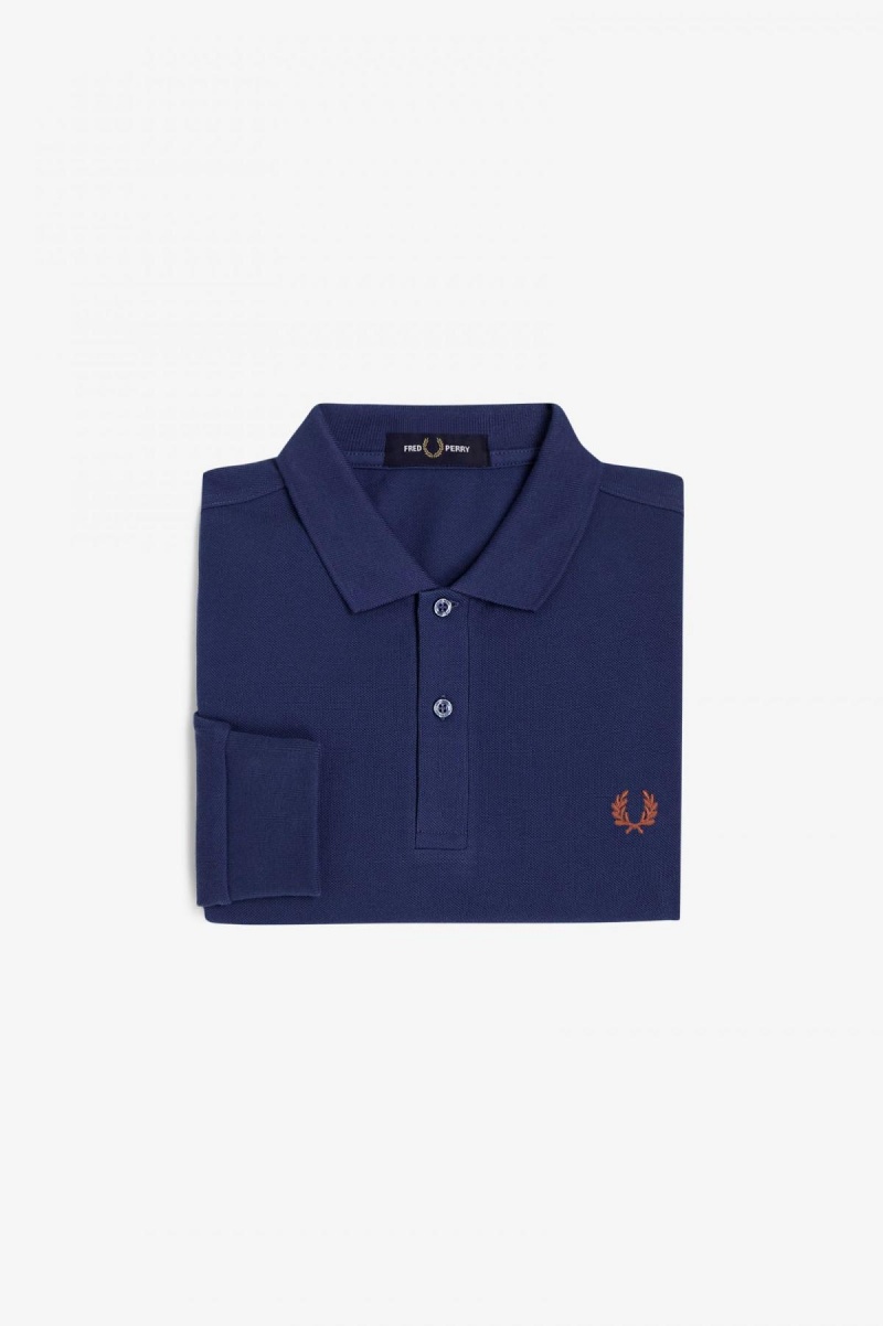 Camisa Polo Fred Perry M6006 Hombre Azul Marino Marrom | UMXND37892