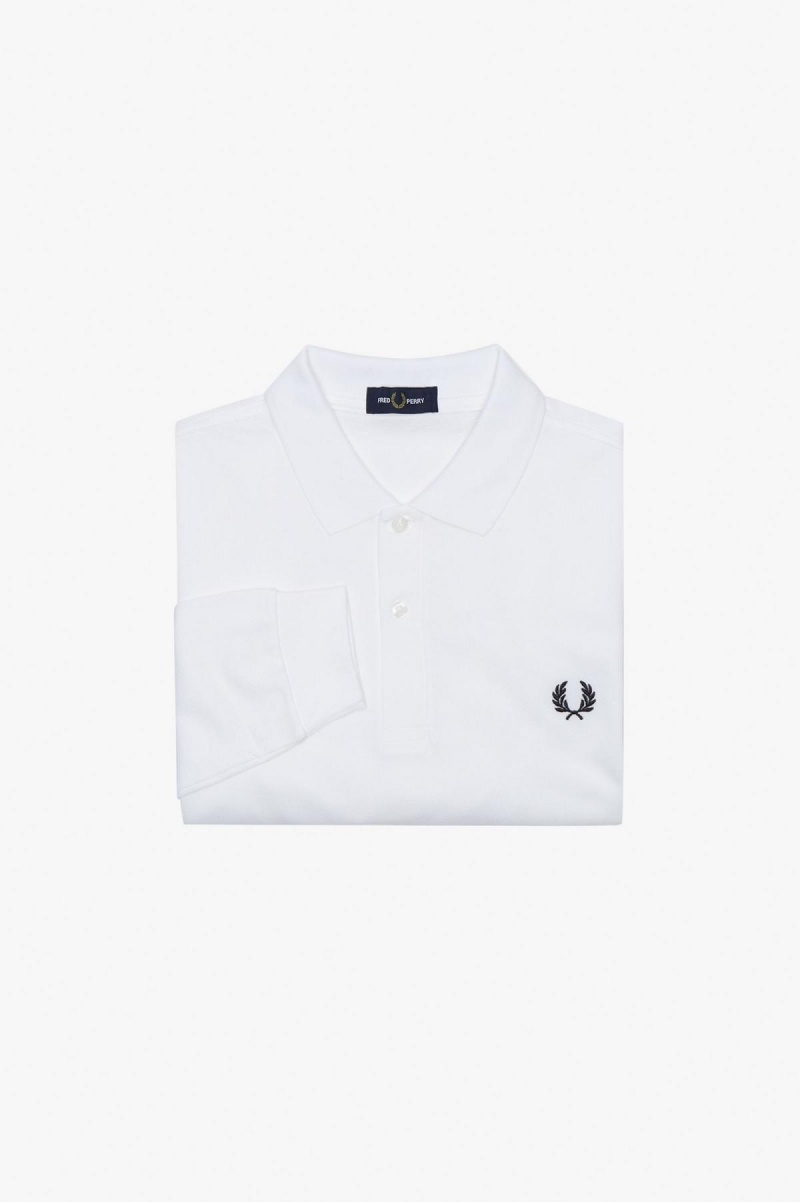 Camisa Polo Fred Perry M6006 Hombre Blancos Azul Marino | MMXHR19784