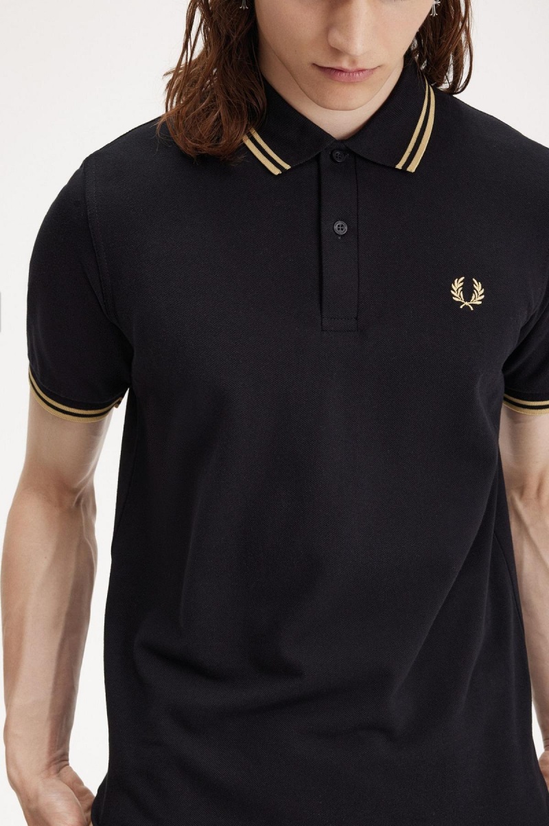 Camisa Polo Fred Perry Osaka M12 Hombre Negros | UMXND45359