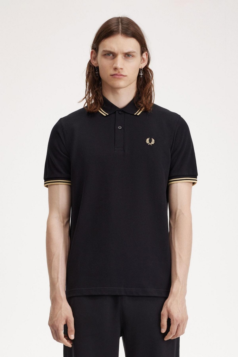 Camisa Polo Fred Perry Osaka M12 Hombre Negros | UMXND45359