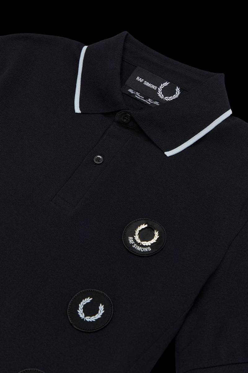 Camisa Polo Fred Perry Patch Detail Polo Shirt Hombre Negros | MXNZX54071