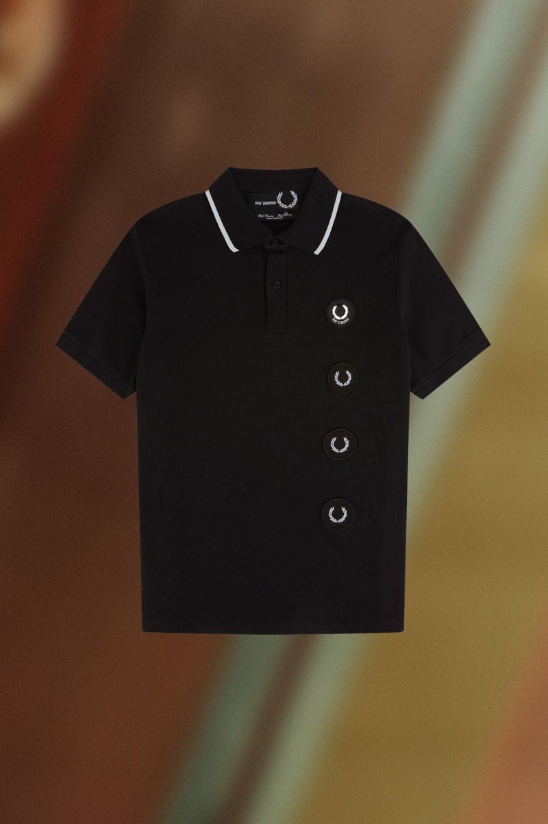 Camisa Polo Fred Perry Patch Detail Polo Shirt Hombre Negros | MXNZX54071