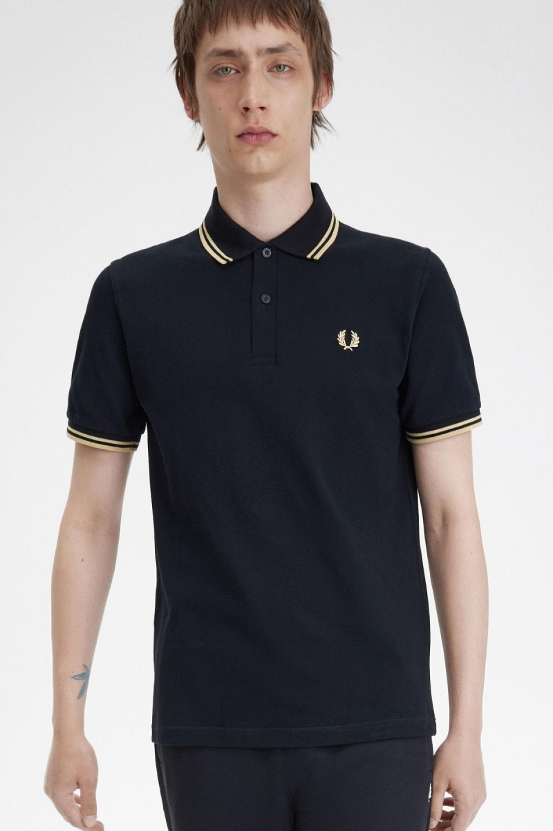 Camisa Polo Fred Perry Tokyo M12 Hombre Negros | BMXSO44546