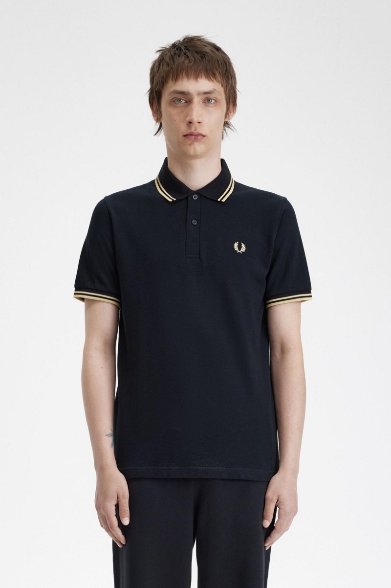 Camisa Polo Fred Perry Tokyo M12 Hombre Negros | BMXSO44546