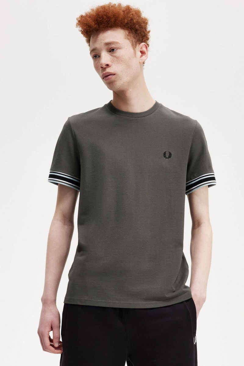 Camiseta Fred Perry Bold Tipped Piqué Hombre Verdes | SMXVO66582