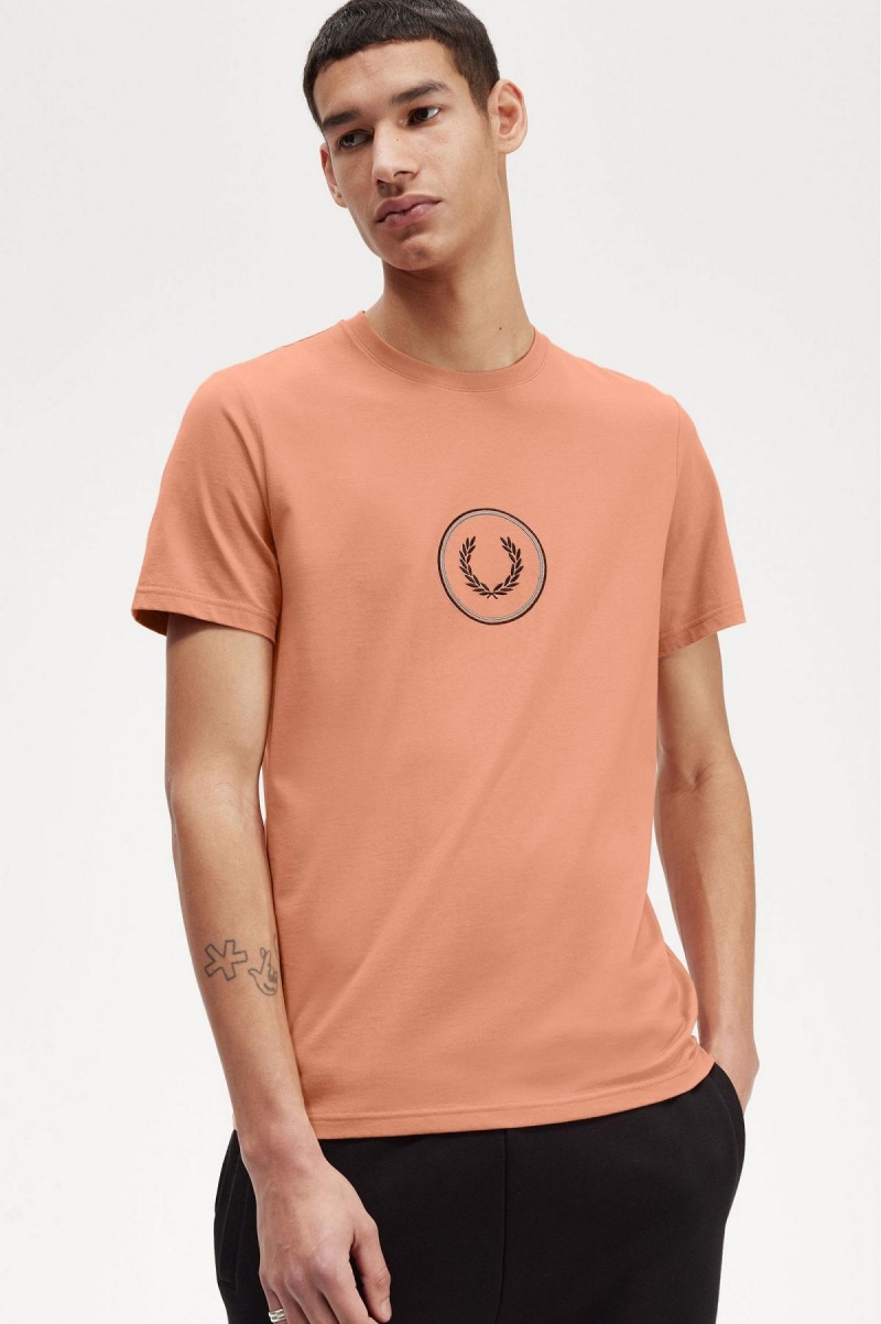 Camiseta Fred Perry Circle Branding Hombre Azules | FMXHY54265