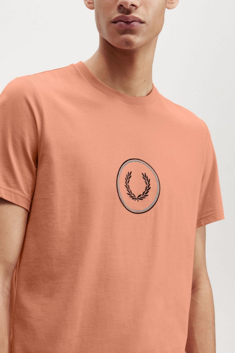 Camiseta Fred Perry Circle Branding Hombre Azules | FMXHY54265