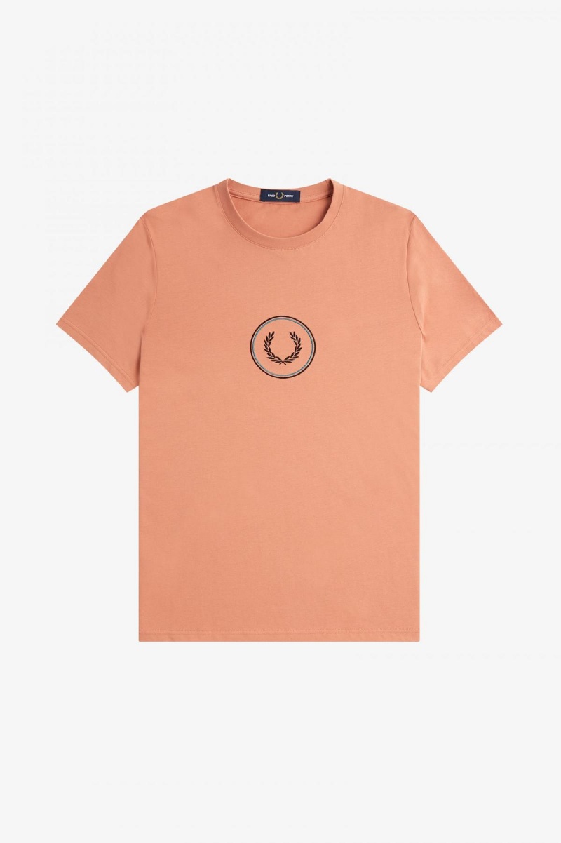 Camiseta Fred Perry Circle Branding Hombre Azules | FMXHY54265