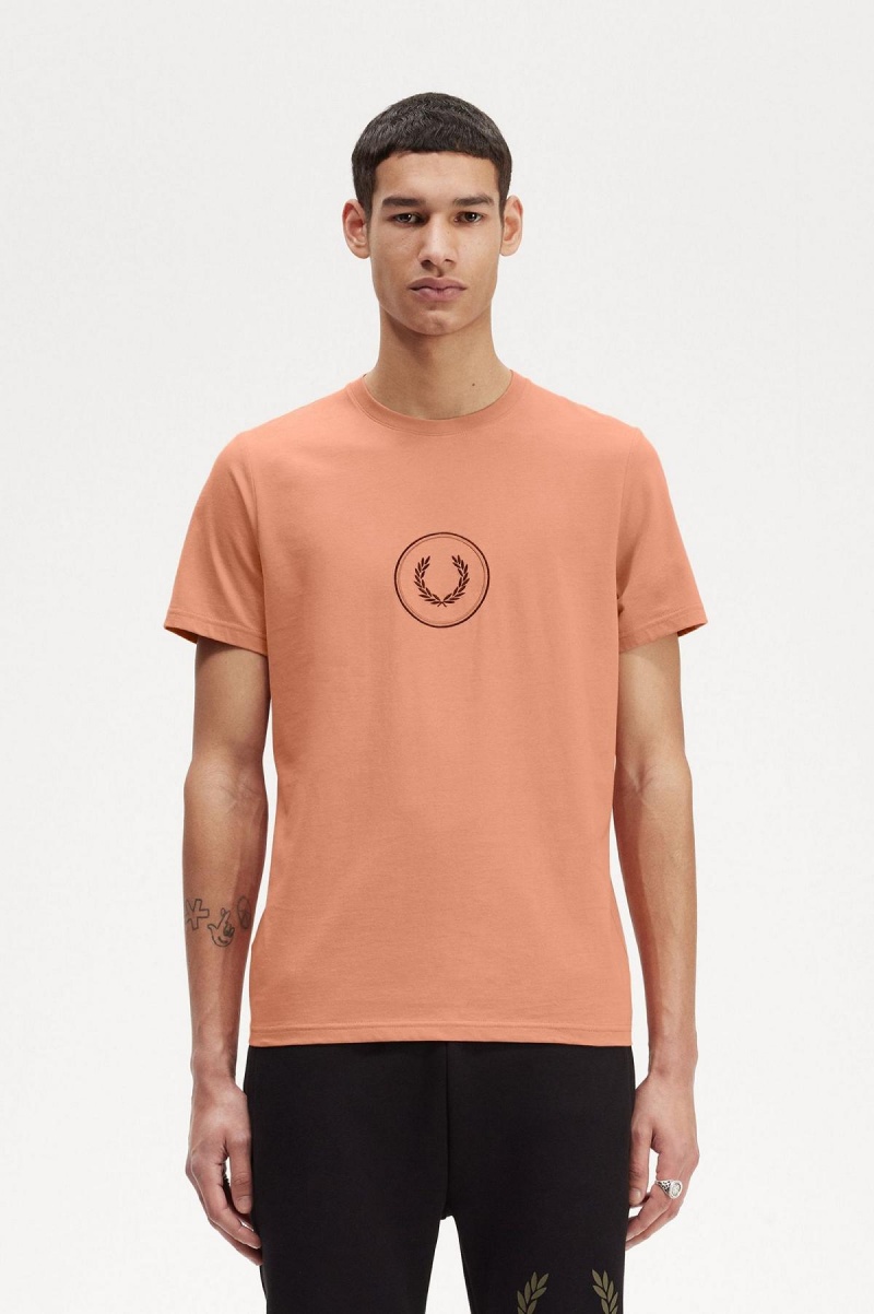 Camiseta Fred Perry Circle Branding Hombre Azules | FMXHY54265