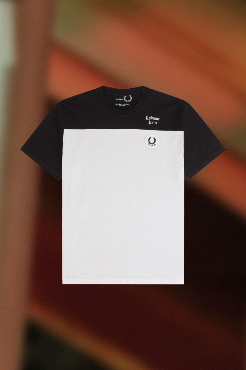 Camiseta Fred Perry Contrast Panel Hombre Negros | UMXTG38507