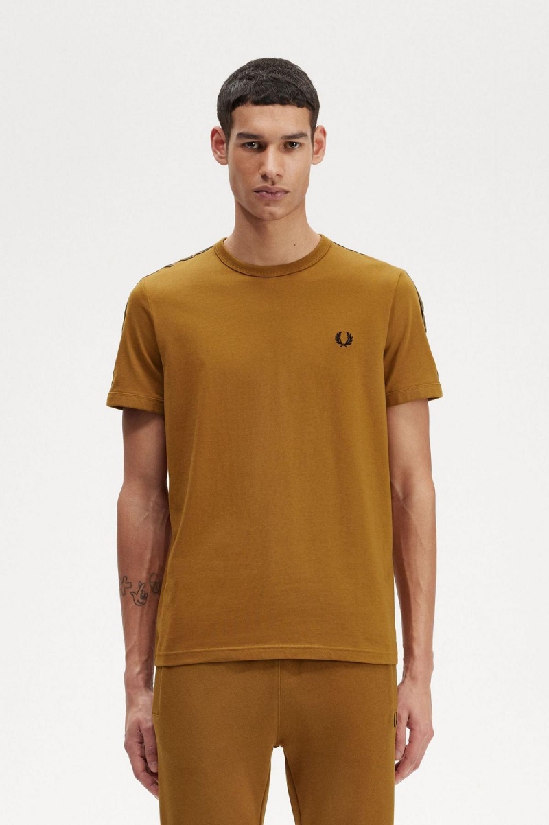 Camiseta Fred Perry Contrast Tape Ringer Hombre Azules | ZMXMJ50628