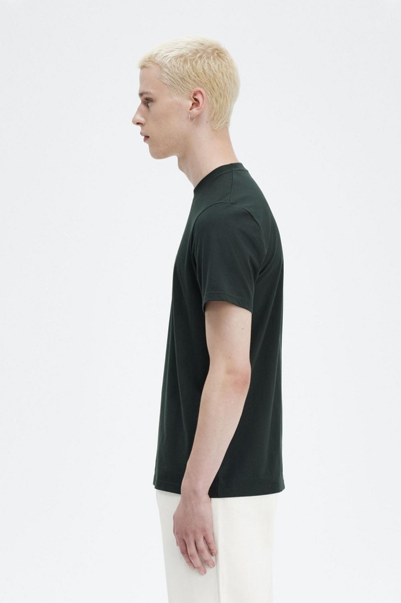 Camiseta Fred Perry Embroidered Hombre Verdes | DMXVO45465