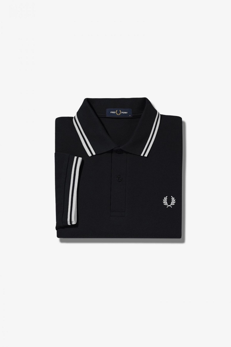 Camiseta Fred Perry G3600 Mujer Negros Blancos Blancos | MXDFL79649