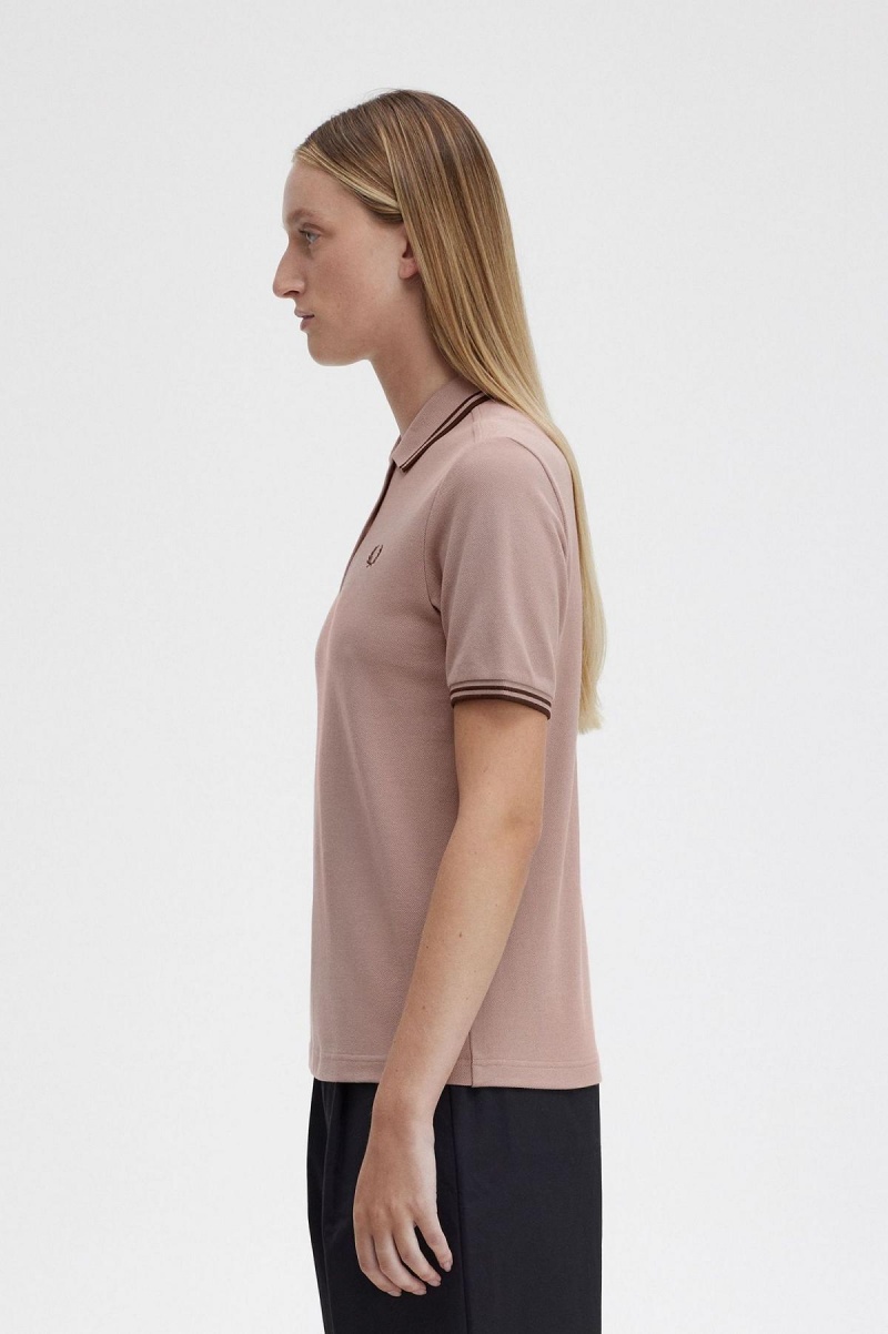 Camiseta Fred Perry G3600 Mujer Rosas Oscuro | MXQAV69685