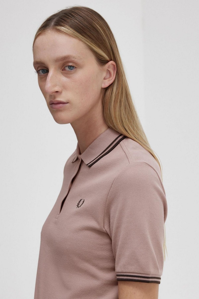 Camiseta Fred Perry G3600 Mujer Rosas Oscuro | MXQAV69685