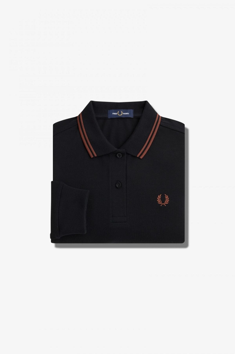 Camiseta Fred Perry G3636 Mujer Negros Marrom Marrom | MXCIF89874