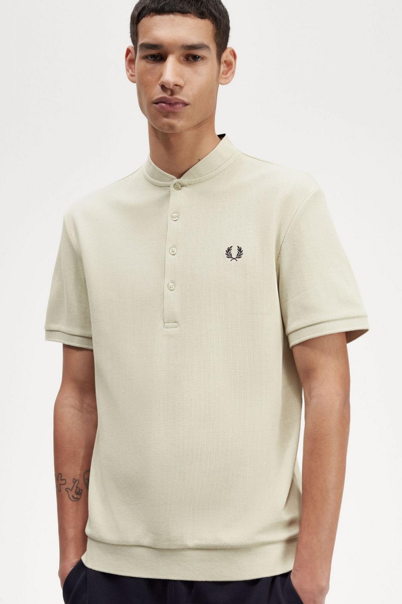 Camiseta Fred Perry Henley Polo Hombre Azules | AMXDF10027