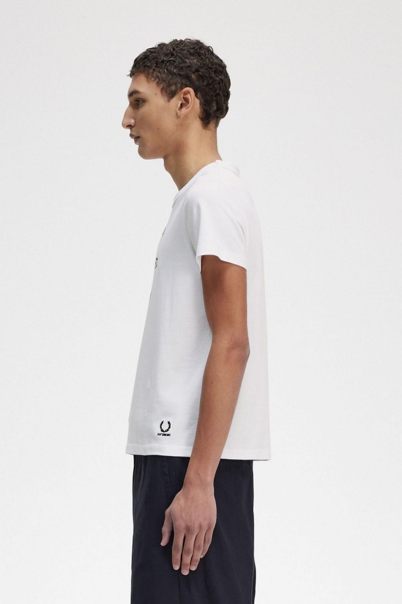 Camiseta Fred Perry Printed Slim-Fit Hombre Blancos | MXJBT49636