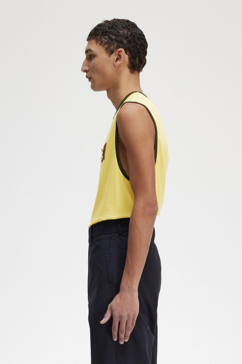 Camiseta Fred Perry Printed Vest Hombre Dirty Lime | DMXKV88500