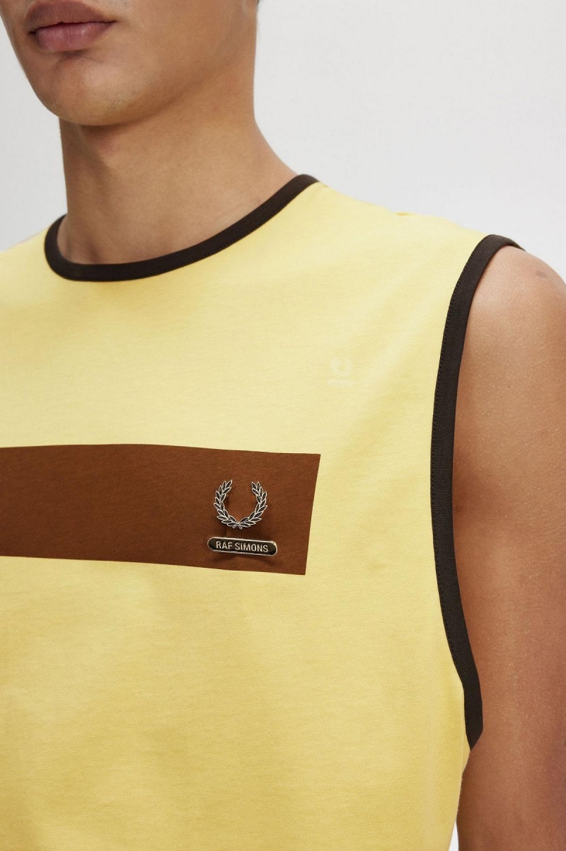 Camiseta Fred Perry Printed Vest Hombre Dirty Lime | DMXKV88500