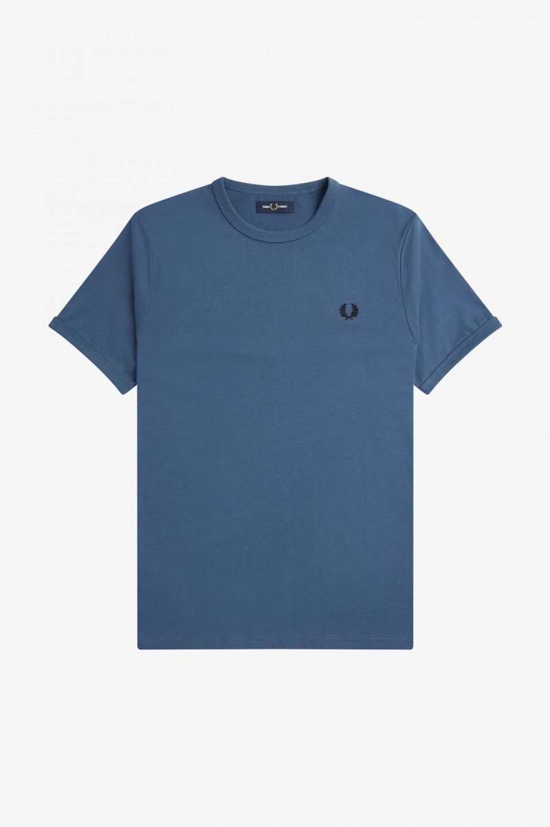 Camiseta Fred Perry Ringer Hombre Azules | MXEGJ71399