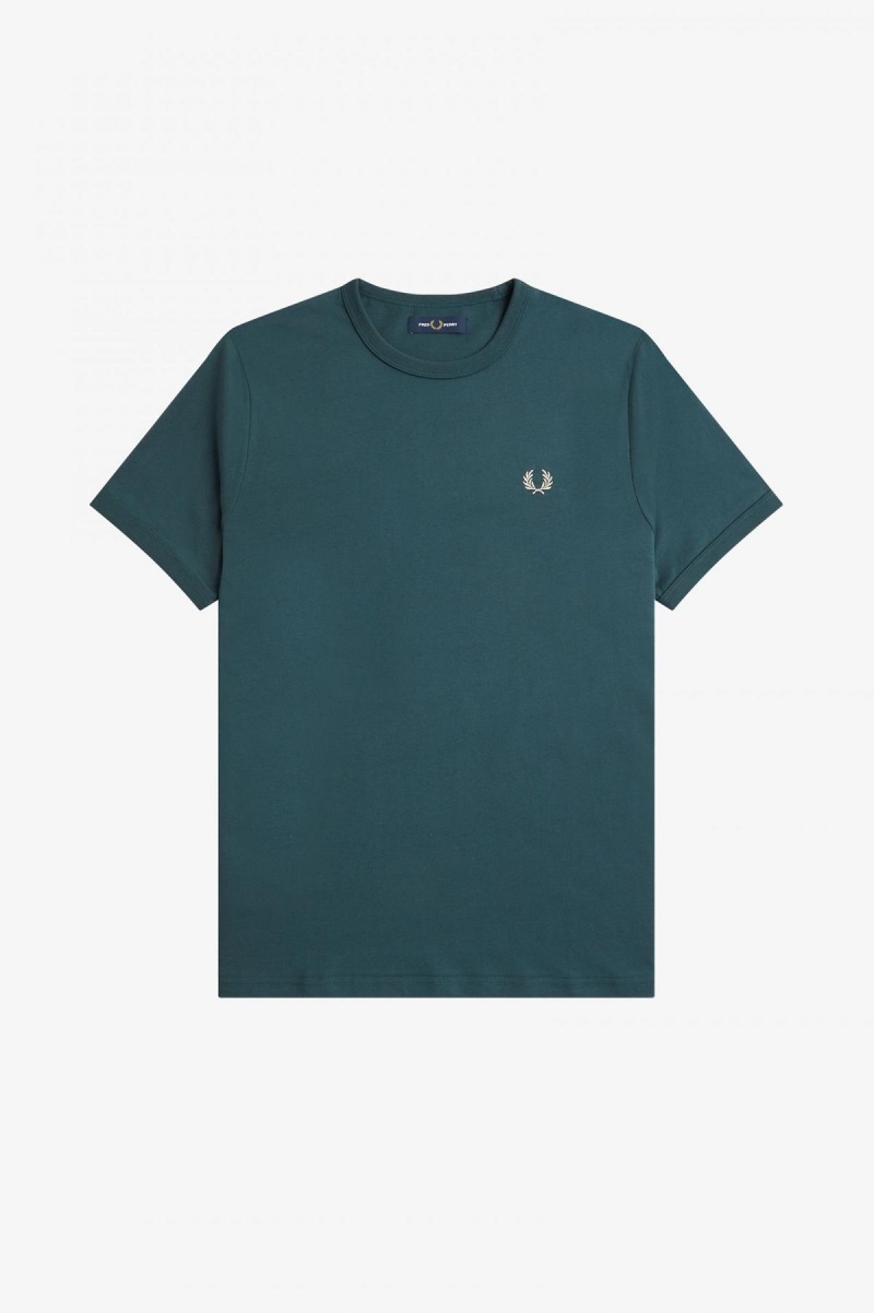 Camiseta Fred Perry Ringer Hombre Azules | MXZPD70206