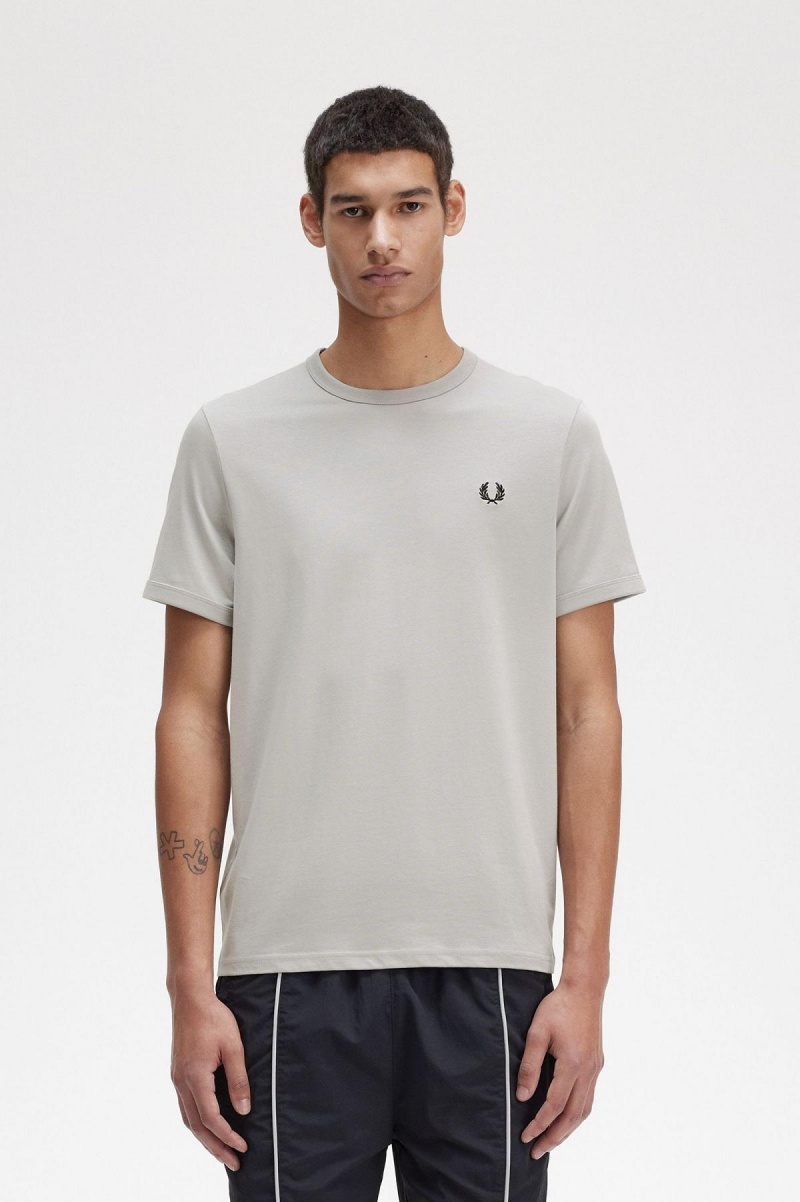 Camiseta Fred Perry Ringer Hombre Limestone | MXQCS72237