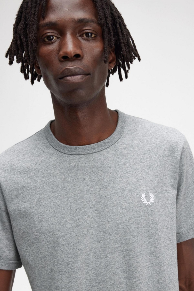 Camiseta Fred Perry Ringer Hombre Steel Marl | MXICD36148